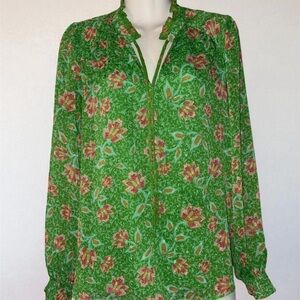Joie Green Floral Blouse